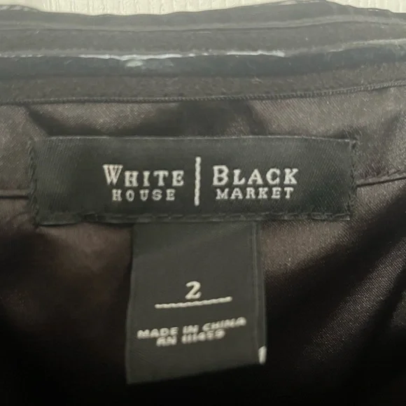 White House Black Market satin strapless cocktail dress. - Picture 4 of 5